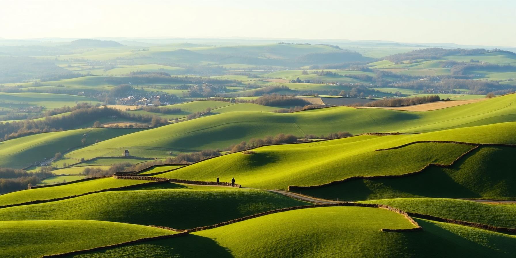 Rolling green hills of the South Downs National Park across West Sussex.